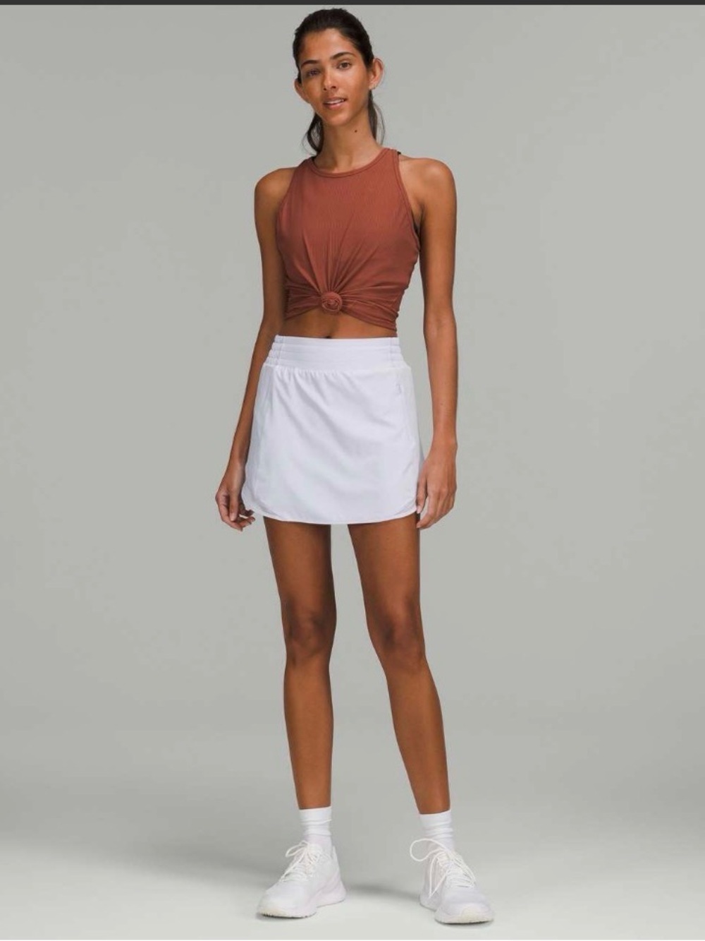 Lululemon Hotty Hot High-Rise Skirt Size 6 White Skort Biker Shorts Tennis Skirt